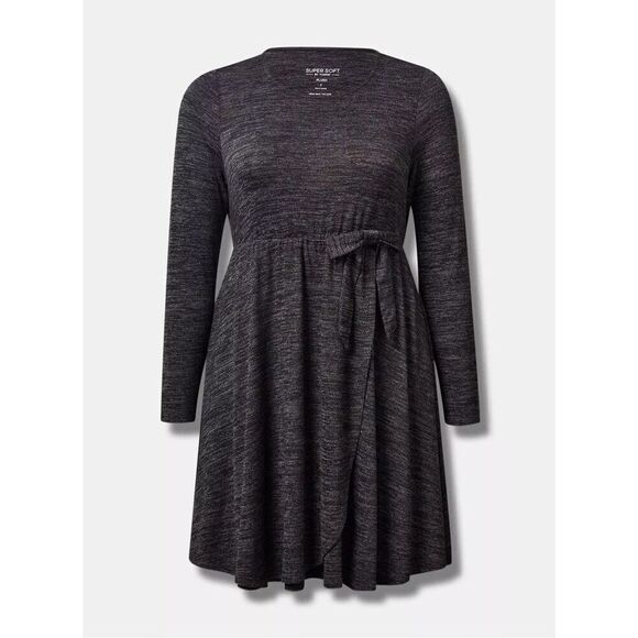 Torrid At The Knee Hacci Faux Wrap Dress size 1x - Picture 1 of 16
